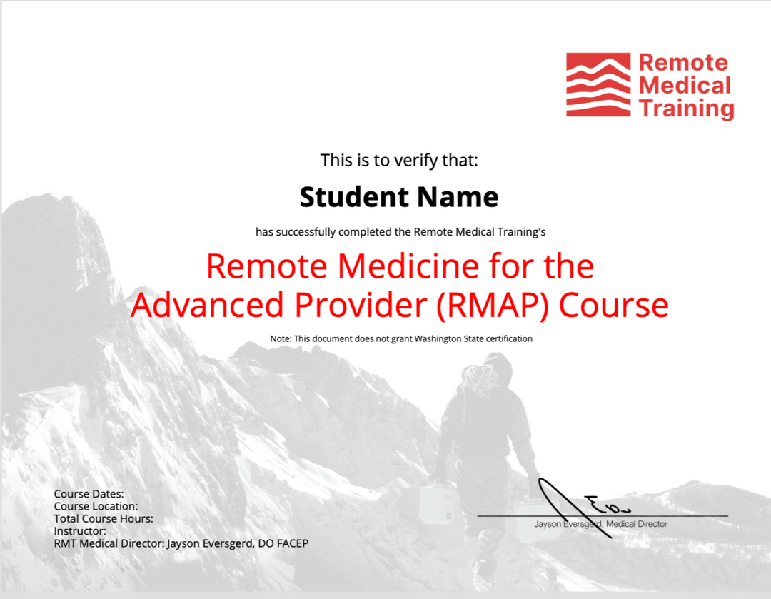 Rmap Packet Remote Medicine for the Advanced Provider (RMAP™) – Remote Medical Training